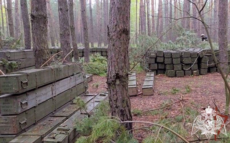 Los militares de Rosguardia descubrieron en la provincia de Khárkov un zulo grande de las municiones para lanzacohetes múltiples «Grad»