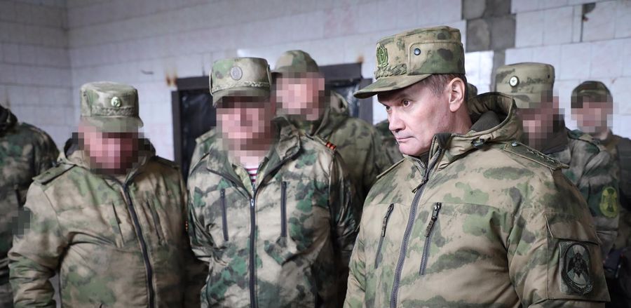 General coronel Aleksei Bezzúbikov efectuó un viaje de trabajo en el distrito del sur de las tropas de la guardia nacional en la zona de celebración de la operación militar especial